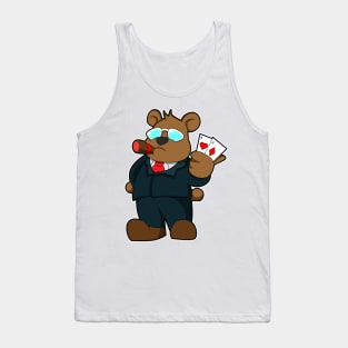 Bear at Poker with Cards Tank Top